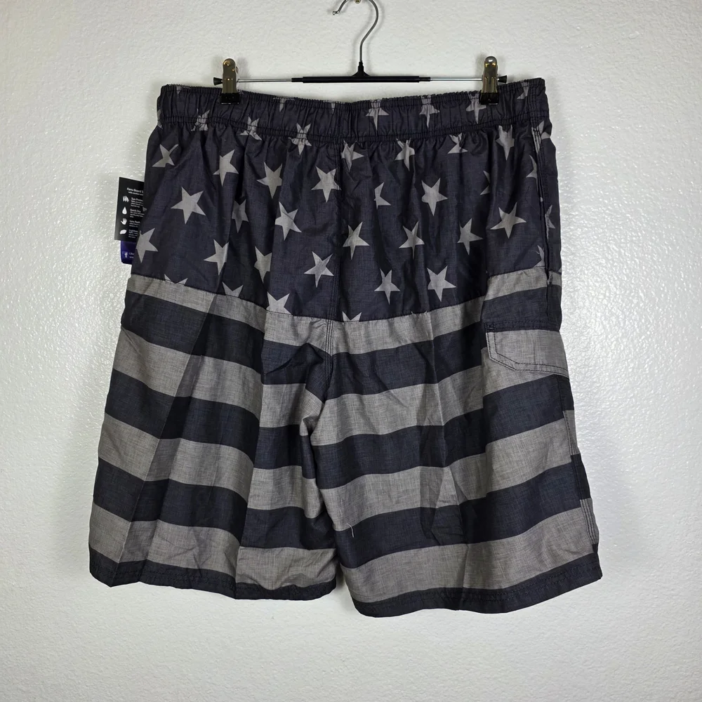 Kanu Surf Men's Infinite‎ Swim Trunks Flag II Black UPF 50+ Quick Dry Size 2X